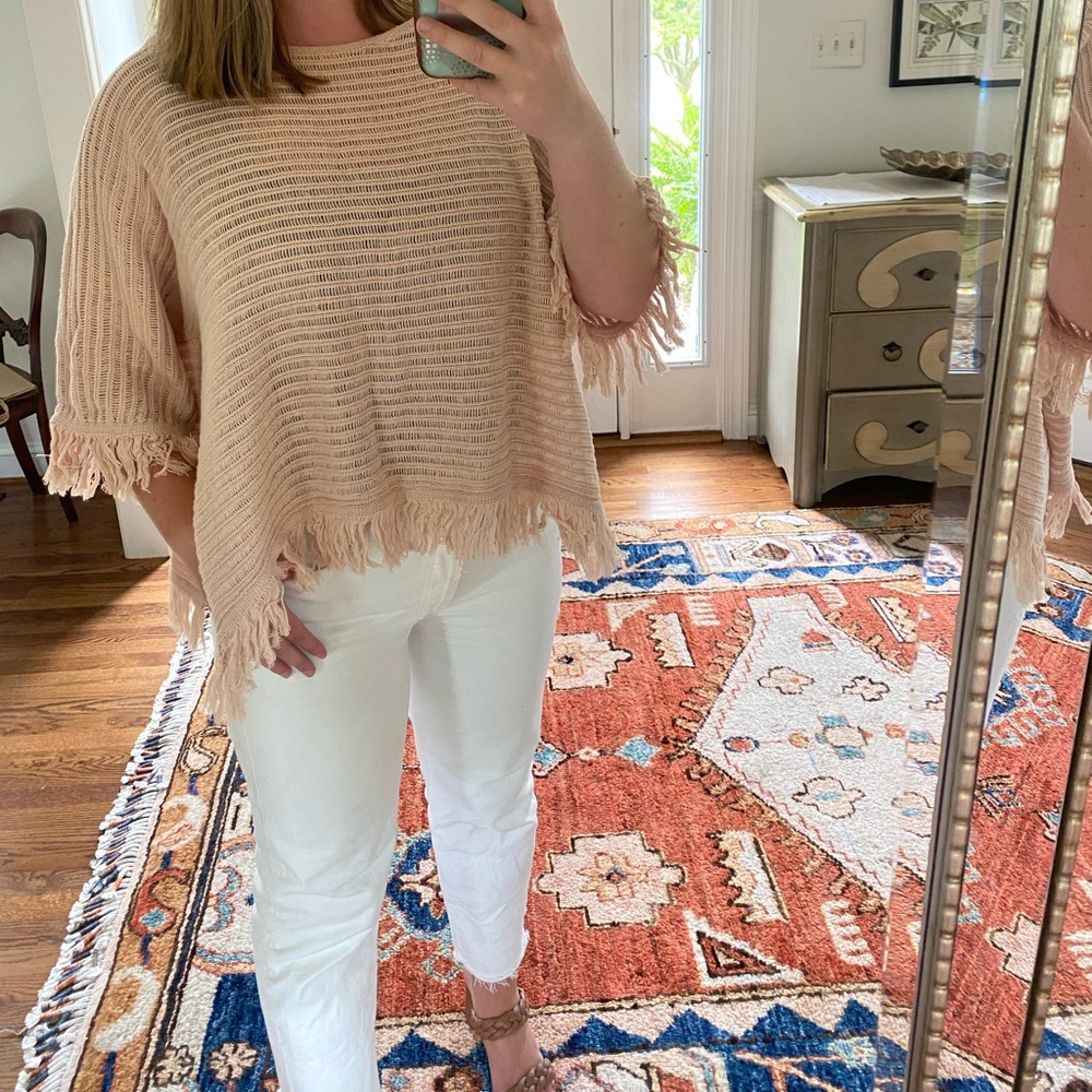 Akemi + Kin by Anthropologie Peach Short Sleeve Sweater
